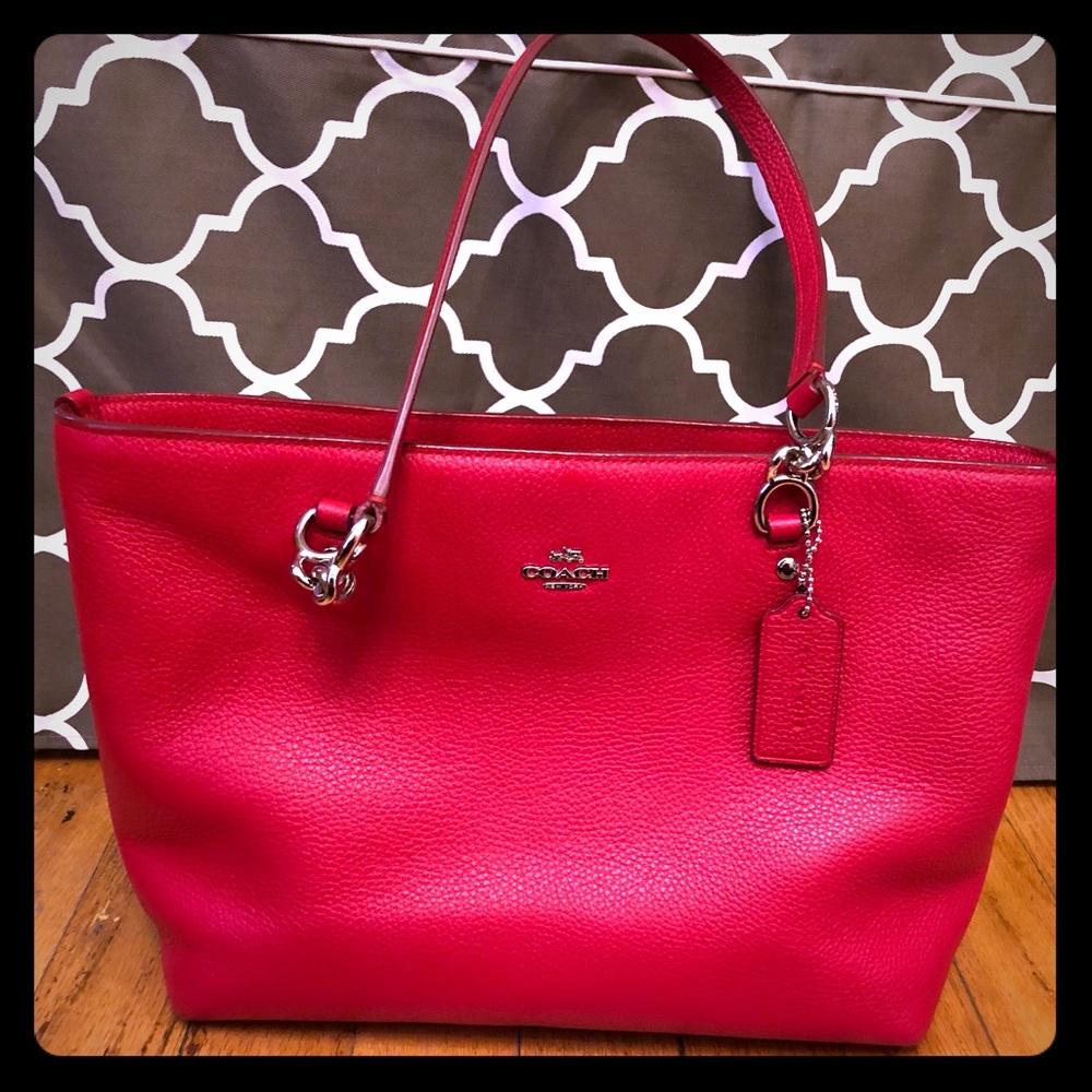 Ruby Red Coach Purse (carryall style)